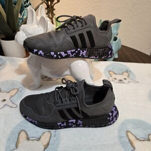 Adidas Men's Gray and Purple Sneakers, Mens Size 9